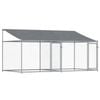 vidaXL Dog Cage with Roof and Doors Kennel Animal House Grey Galvanised Steel 4x2x2 m
