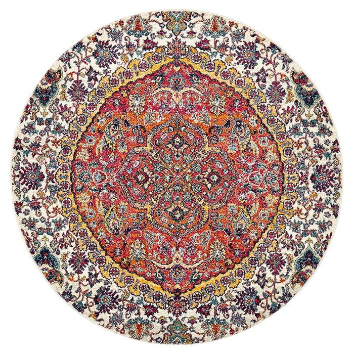 Gallery 867 Off White 200x200cm - Medium Round Transitional Pet Friendly Indoor Rug