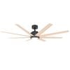 Vencha Titanic  RWS DC 1530mm ABS Blades DC Ceiling Fan with light and Tri-Control - Black/Natural