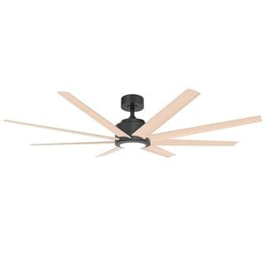 Vencha Titanic  RWS DC 1530mm ABS Blades DC Ceiling Fan with light and Tri-Control - Black/Natural