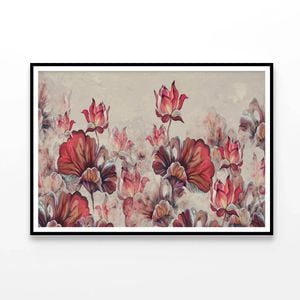 Painted Leaves & Water Lilies  Print 100% Australian Made 90x60cm  (Poster)