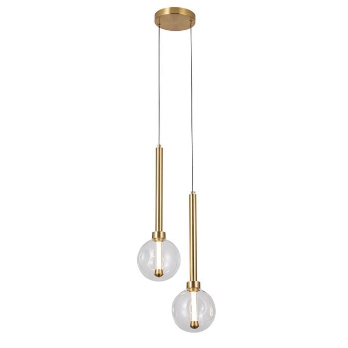 Vencha Meteor 2 Light LED Pendant - Gold Warm White