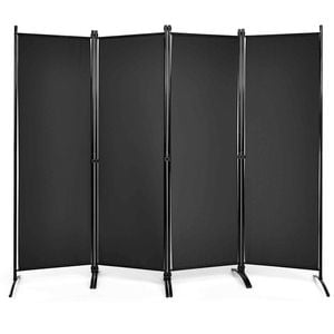 Costway 2.2m Room Divider Fabric Privacy Screen Black