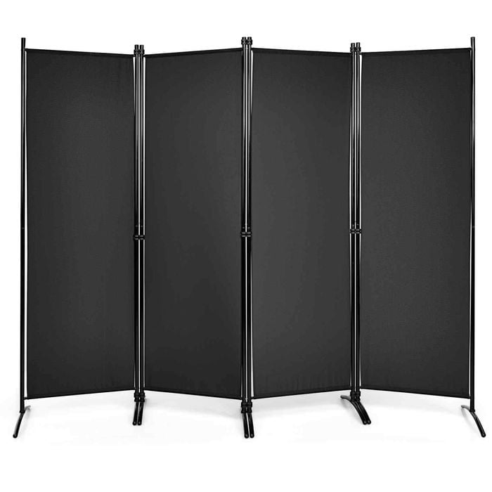 Costway 2.2m Room Divider Fabric Privacy Screen Black