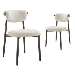 Sanya Dining Chairs Pair (set Of Two) Natural And Bronze