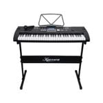 Karrera 61 Keys Electronic Keyboard Piano with Stand - Black