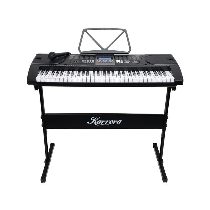 Karrera 61 Keys Electronic Keyboard Piano with Stand - Black
