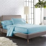 Luxor Queen Aqua Color 1000TC 100% Cotton Fittd Sheet Flat Sheet Pillowcase Set