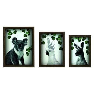 3pc Frankie & Me Wooden Nested Picture Frame Home/Office Decor Medium Brown