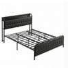 Artiss King Bed Frame Storage Headboard Charging Station Black