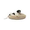 Charlie's Shaggy Faux Fur Round Calming Dog Bed Cream Large