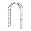 Takasho 131 x 40 x 244cm Black Round Top Metal Lattice Arch