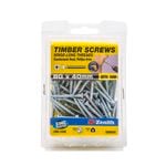 Zenith 8G x 40mm Zinc Plated Hinge-Long Thread Countersunk Head Timber Screws - 100 Pack