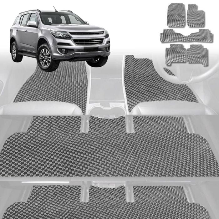 6D Diamond Car Floor Mats for Holden Trailblazer 2016-2020-Ultimate Set-Grey-Outback GT