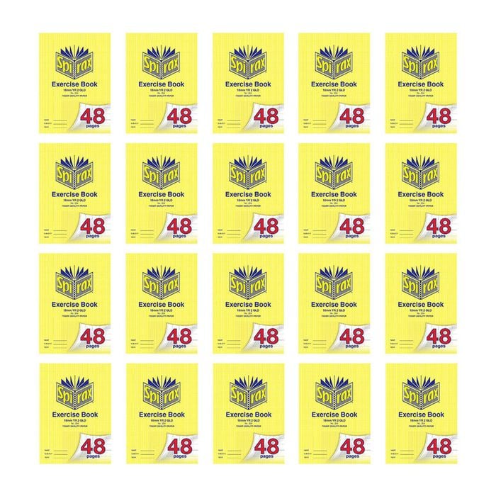20x Spirax 204 Exercise Book A4 18mm Yr 2 Qld 48 Pages School Notebook Yellow