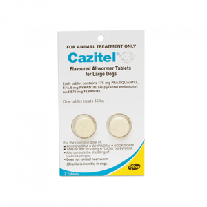 Cazitel Flavoured Allwormer Tablets For Large Dogs - 2 Pack