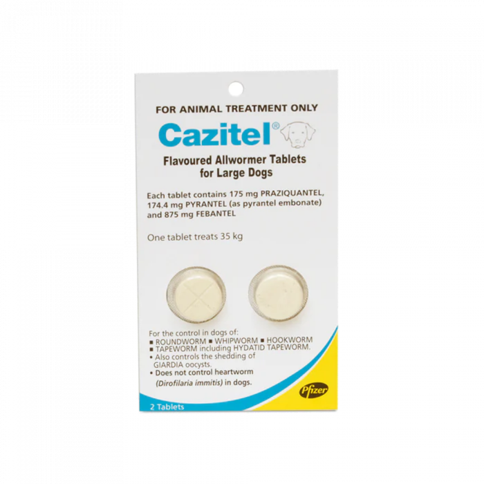 Cazitel Flavoured Allwormer Tablets For Large Dogs - 2 Pack
