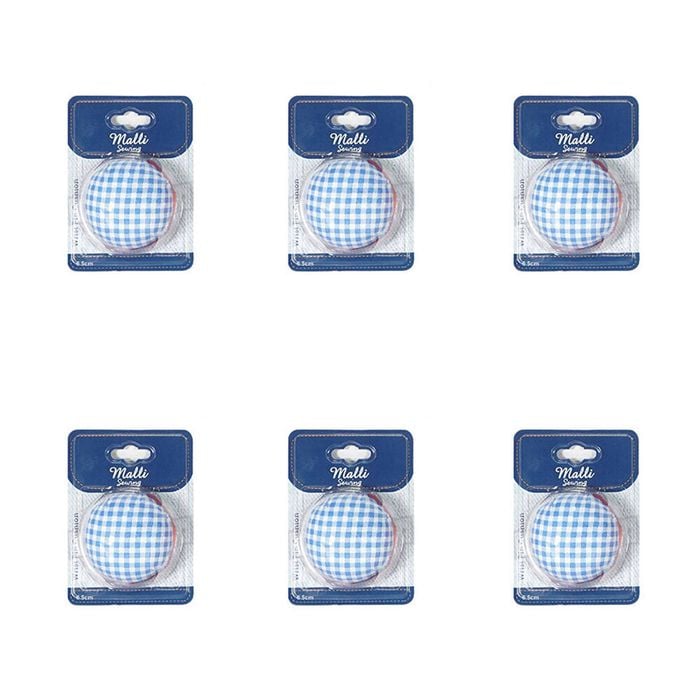 6pk Malli Sewing Wrist Compact Sewing Tailoring Pin Cushion Holder 6.5cm Asstd