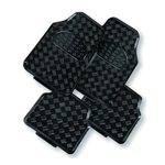 MyCar Venom 4-Piece Car Mat - Black Rubber/Aluminium Look