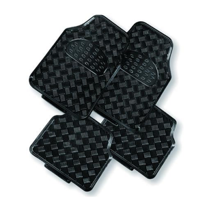 MyCar Venom 4-Piece Car Mat - Black Rubber/Aluminium Look
