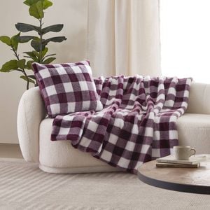 Dreamaker Gingham Plush Throw Blanket Cherry - 130x170cm