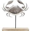 LVD Wooden Metal Sea Crab Sculpture Decoration Large 23x5x27cm Silver
