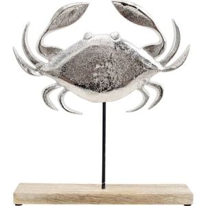 LVD Wooden Metal Sea Crab Sculpture Decoration Large 23x5x27cm Silver