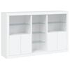 vidaXL Sideboard with LED Lights Storage Cabinet Cupboard Living Room White