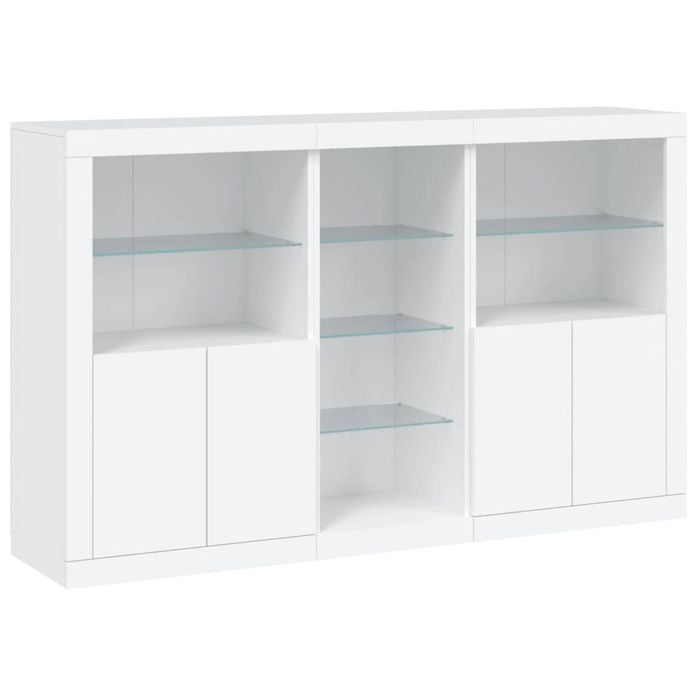 vidaXL Sideboard with LED Lights Storage Cabinet Cupboard Living Room White