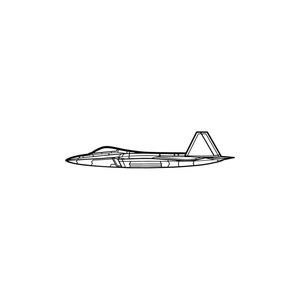 Ignite Laser Lockheed Martin F-22 Raptor - Stealth Multirole Fighter (1) Silhouette Metal Wall Art Rustic Metal 47 inch - 120 cm