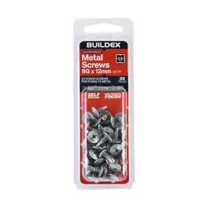 Buildex 8G x 12mm Class 3 Sheet Metal Screws - 35 Pack