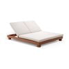 Santorini Aluminium Double Sun Lounge  - Teak with Cream cushions