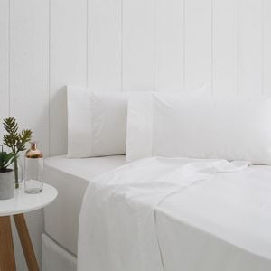 Odyssey Living Breathe Cotton Queen Sheet Set - White Snow