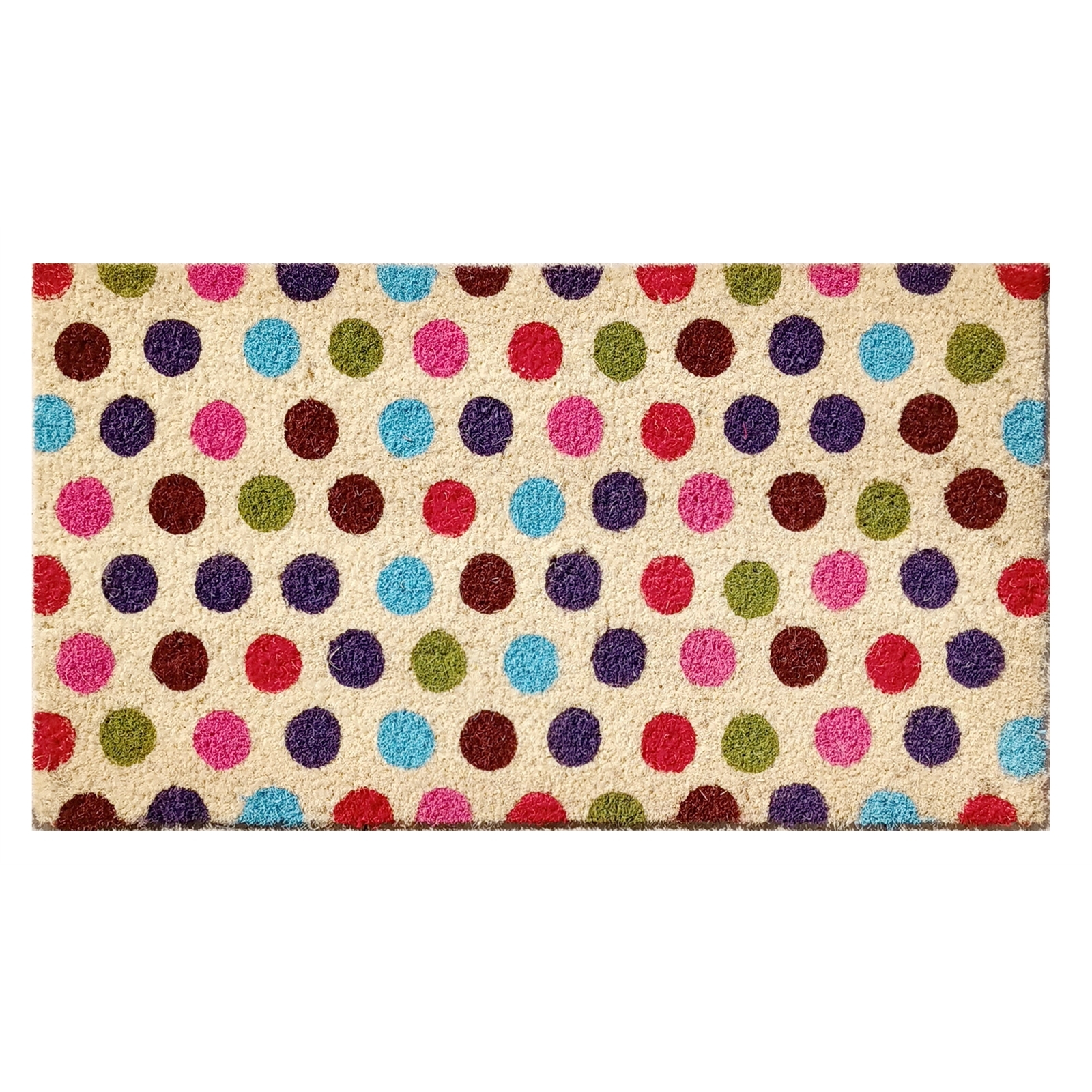75 x 40cm Light Colour Spotted PVC Backed Coir Mat product image
