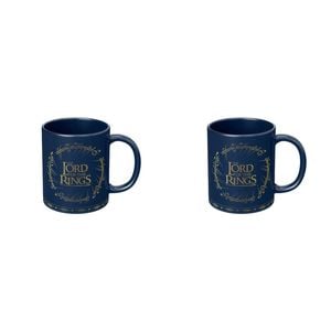 2PK The Lord Of Rings Logo Coloured Coffee Mug Blue and Yellow