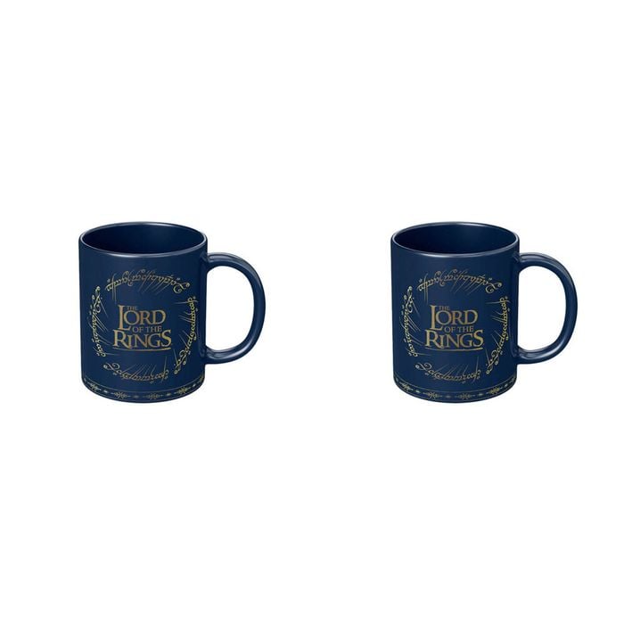 2PK The Lord Of Rings Logo Coloured Coffee Mug Blue and Yellow