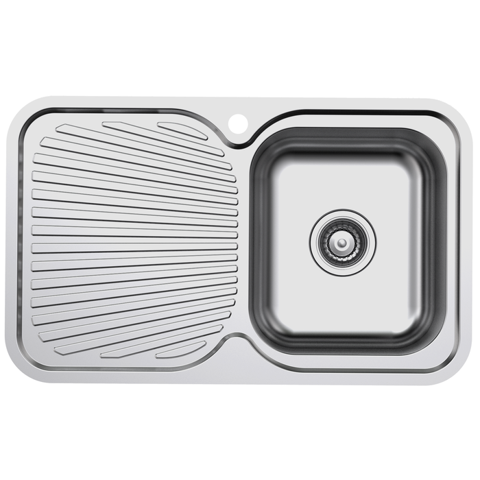 Single Bowl Sink With Drainer Right Hand Bowl