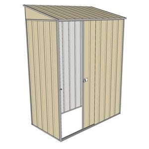 Build-a-Shed 1.5 x 0.8 x 2m Single Sliding Door Skillion Shed - Cream