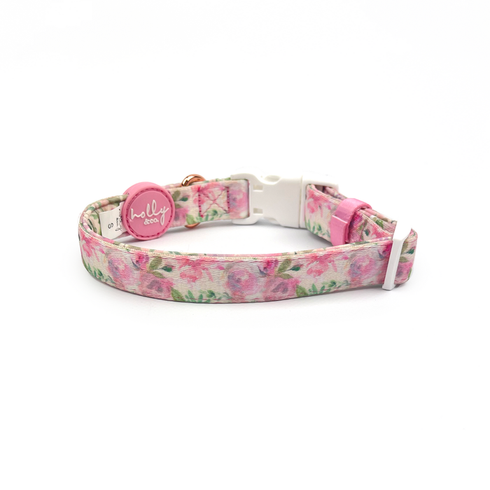 Holly & Co My Little Peony Large Pink Stylish Dog Collar