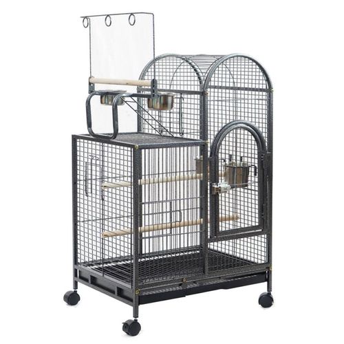 Curated visual reference: Parrot Aviary With Swinging Wheel Reference: Yes4Pets Large Bird Budgie Cage Parrot Aviary Carrier With Wheel