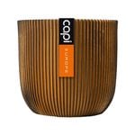 Capi 14 x 13cm Black And Gold Groove Indoor Plant Pot