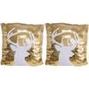2PK LVD 40x40cm Deer Pillow Cushion Home/Living Room Decor - Gold
