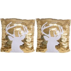 2PK LVD 40x40cm Deer Pillow Cushion Home/Living Room Decor - Gold