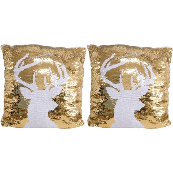 2PK LVD 40x40cm Deer Pillow Cushion Home/Living Room Decor - Gold