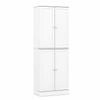 Costway 167CM Pantry Cupboard w/2 4-tier Cabinets 16 Door Shelves White