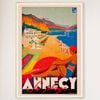 Galrie Annecy France Vintage Travel Poster - Captivating Art for Your Home Decor, Wood Frame, A3 30 x 42cm (12 x 16inch)
