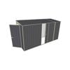 Build-A-Shed 1.2 x 3.7 x 2.0m Tunnel Shed Tunnel Hinged Door with 1 Sliding Side Door - Grey