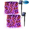 Lifebay Enhance Your Halloween Ambiance with 2 Pack Orange & Purple Solar Halloween Lights