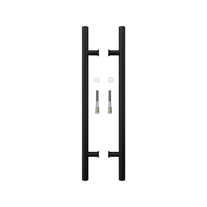 Rolltrak 600mm Black Matte Barn Door Round Double Pull Handle