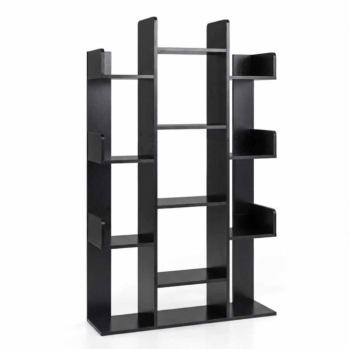 Costway Bookshelf 141cm Bookcase 13 Shelves Storage Organizer Black